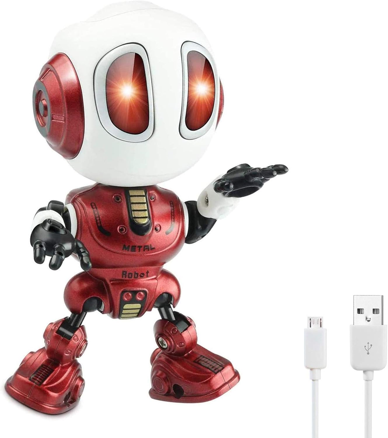 MING YING 66 Talking Robot for Kids Toy - Mini Robot Toys That Repeats What You Say, Robots Toys for 4 5 6 Year Old Girls and Boys, Stocking Stuffers for Boys and Girls (Red)