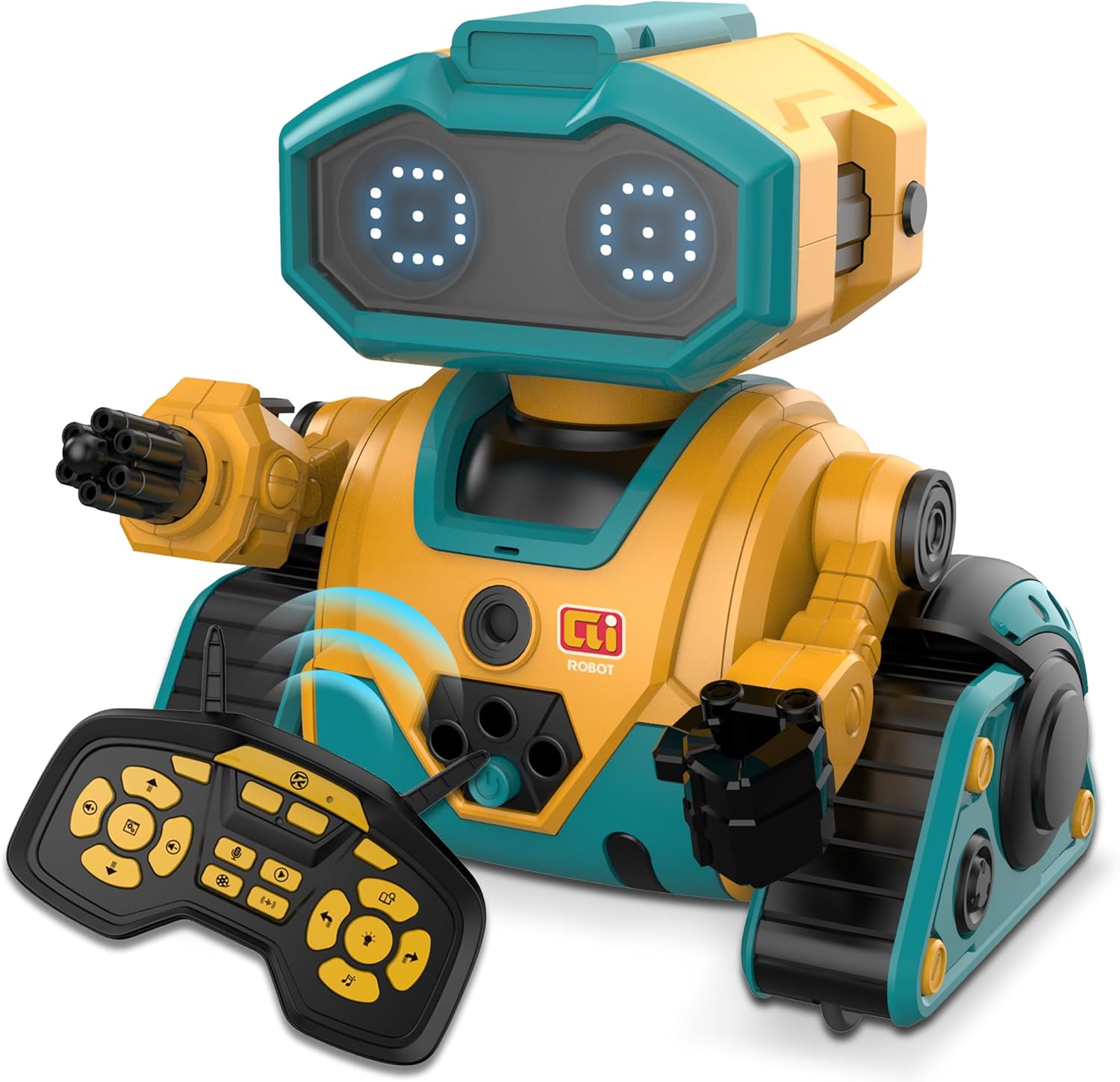 BYTEWAR Robot Toys for Kids, Rechargeable RC Robots with GestureSensing,Auto-Demonstration, Robot Toy for Kids 3-5(Yellow)