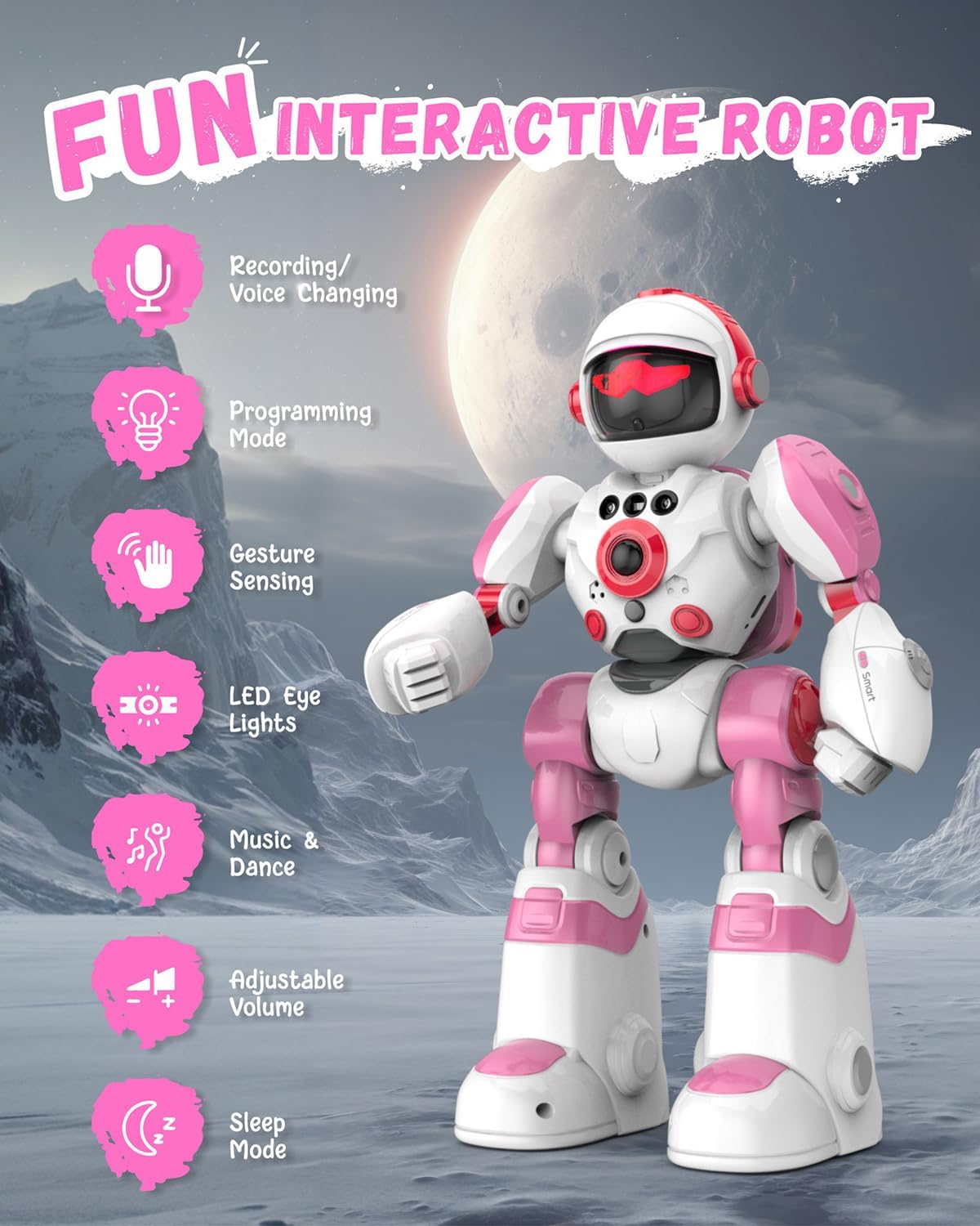 Oharsea Toys for 3-8 Year Old Boys and Girls, Rechargeable Robot Toys for Kids with Recording Voice, Programming, Gesture Sensing, Singing, Dancing, RC Robot Birthday Gifts for Boys and Girls - Image 2