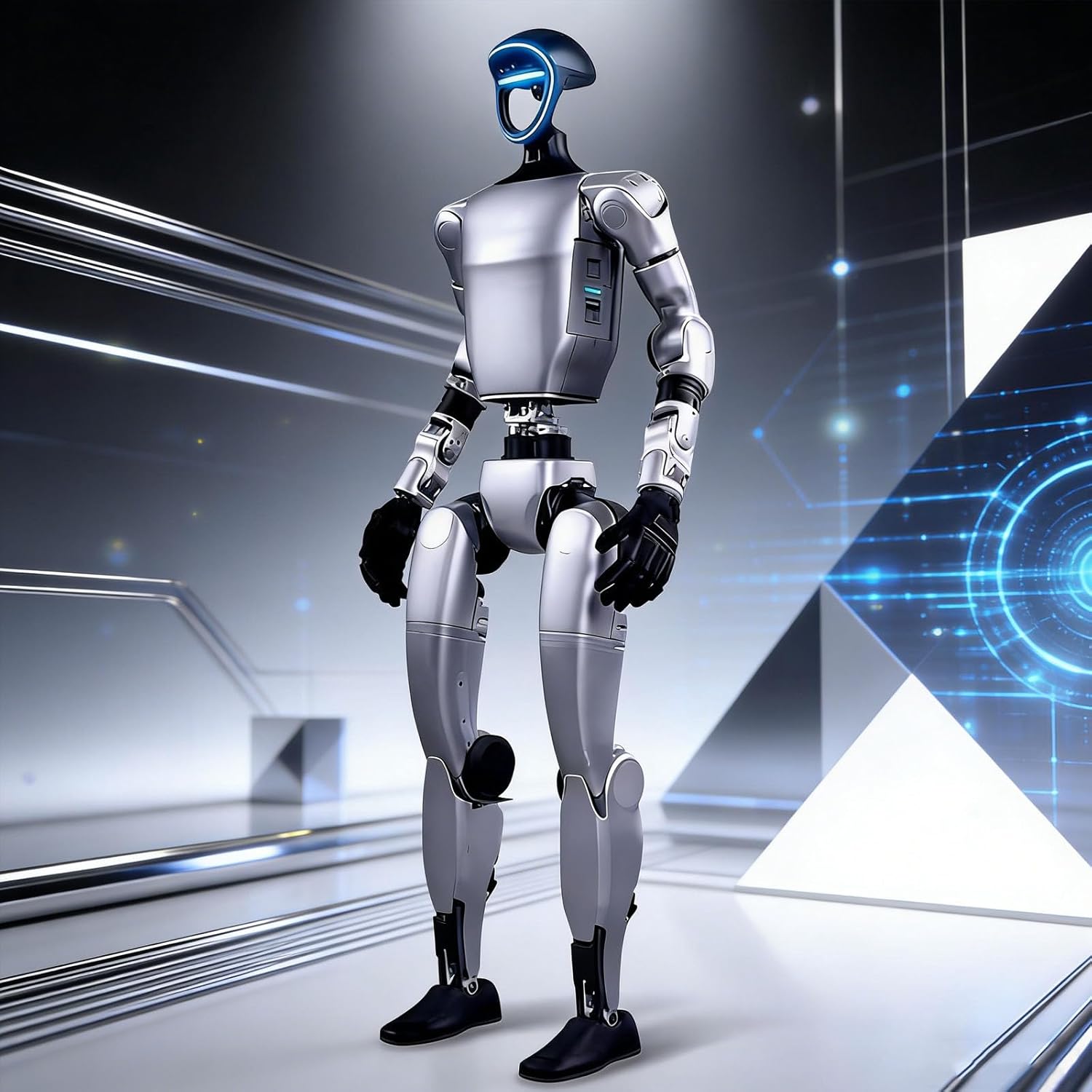 AI Robot, Humanoid Smart Service Robot, AI Companion Assistant, Autonomous with Face Recognition, Voice Control, Obstacle Avoidance, for Exhibition Hall, Technology Business