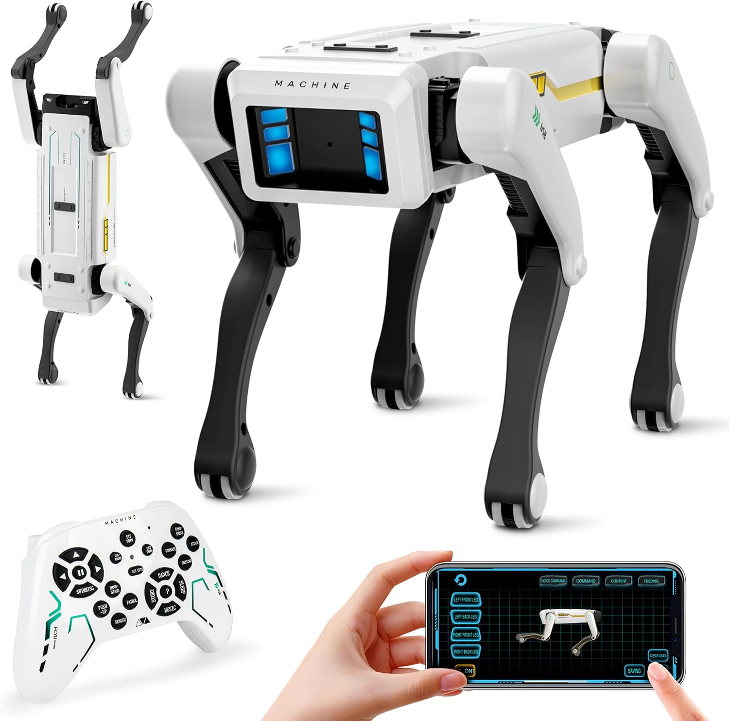 Dingdongwu Smart Robot Dog - Interactive STEM Pet with Voice Control, 30+ Actions & APP Programming, Durable Design for Kids Age 6+ (Compatible with iOS/Android)