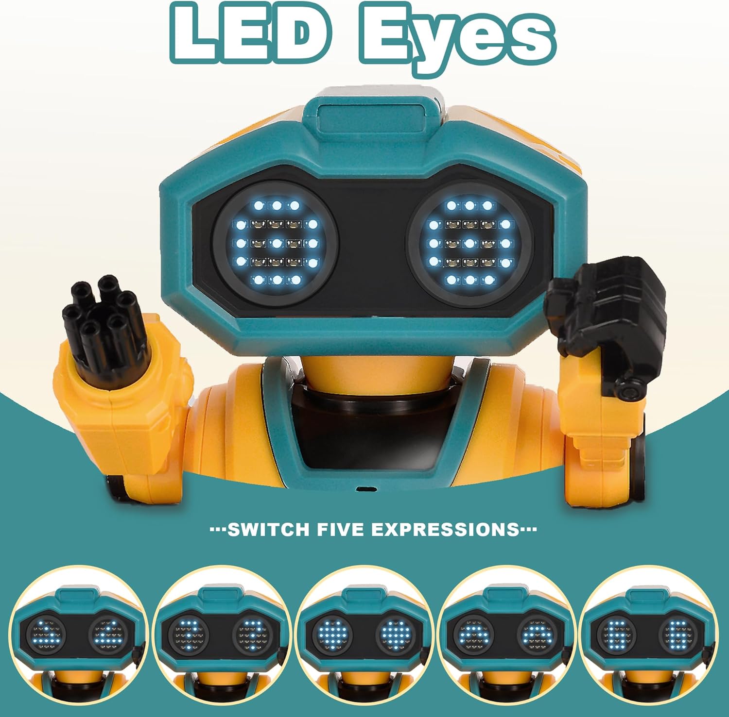 BYTEWAR Robot Toys for Kids, Rechargeable RC Robots with GestureSensing,Auto-Demonstration, Robot Toy for Kids 3-5(Yellow) - Image 2