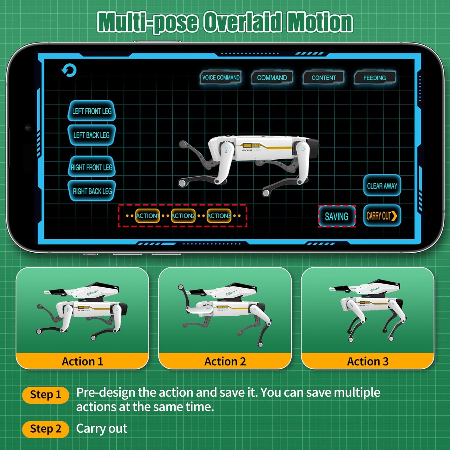 Dingdongwu Shoot Robot Dog - Interactive STEM Pet with Voice Control, 30+ Actions & APP Programming, Durable Design for Kids Age 6+ (Compatible with iOS/Android) - Image 3