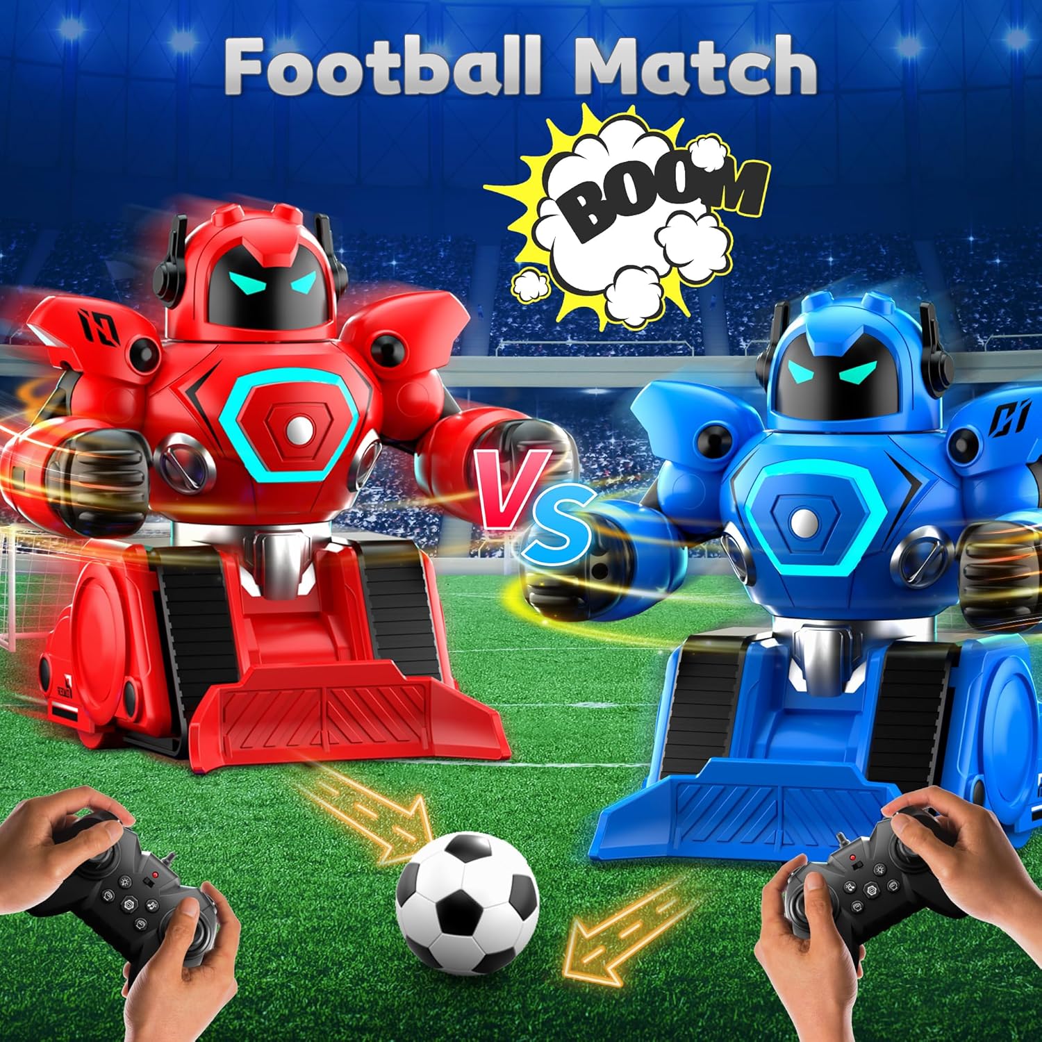 LZZAPJ 2-Pack Remote Control Fighting Robot Battle Bots Toys with Sounds & Lights - Soccer Game Mode, Suitable for Adults & Kids Ages 6 7 8 9 10 11 12+, Ideal Christmas/Birthday Gift for Boys - Image 2